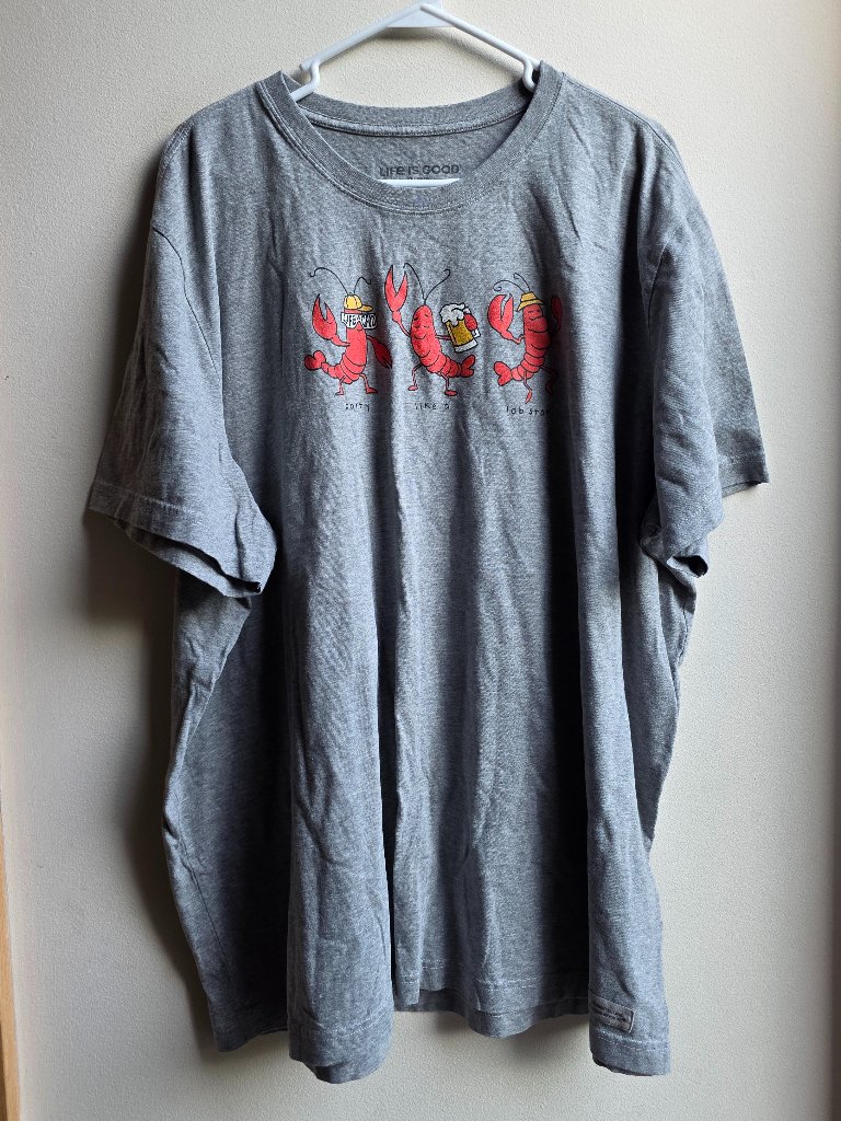 Life Is Good Dancing Lobster T-Shirt Big & Tall Size Xxxl